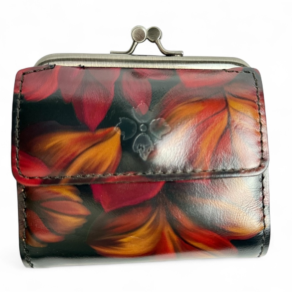 New Patricia Nash Leather Astor Wallet in Rustic Mums A463696